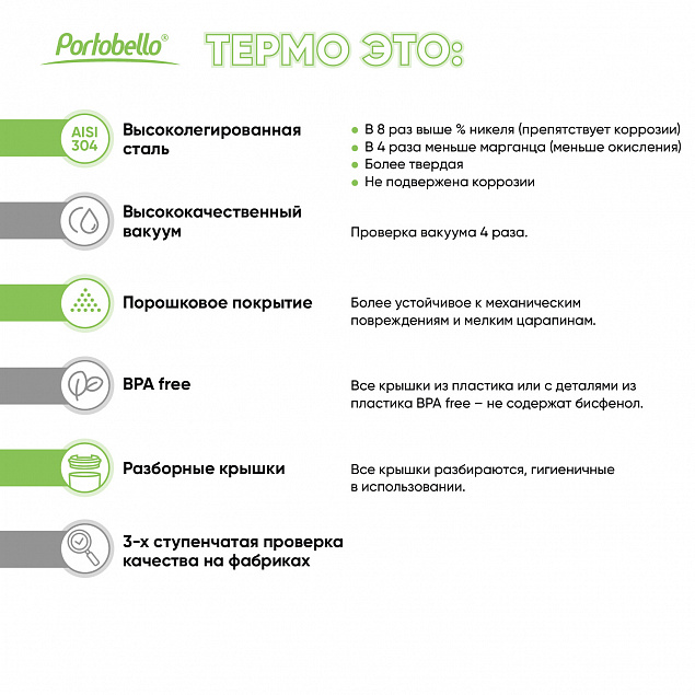 Термобутылка вакуумная герметичная Portobello, Fresco Neo, 500 ml, белая с логотипом в Перми заказать по выгодной цене в кибермаркете AvroraStore